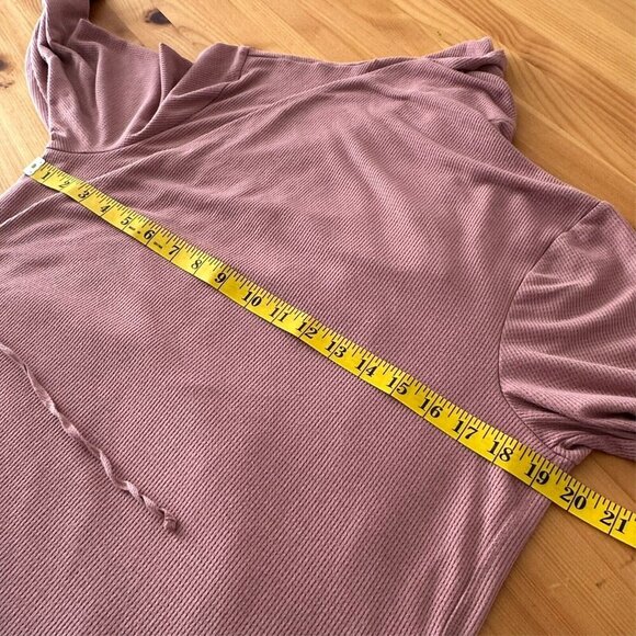 Athleta Robe Women L Wind Down Sleep Robe Dusty Pink Waffle Knit Thermal Pockets - Picture 15 of 15